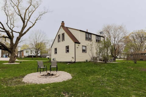 After a long day, toast marshmallows at the back yard firepit