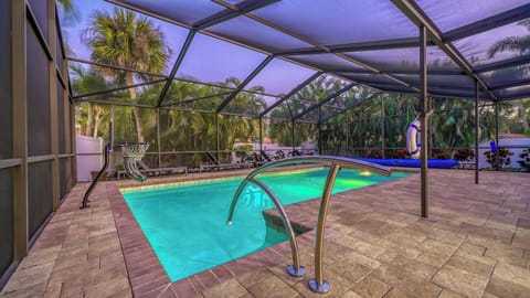 Screened-In Pool at twilight.
