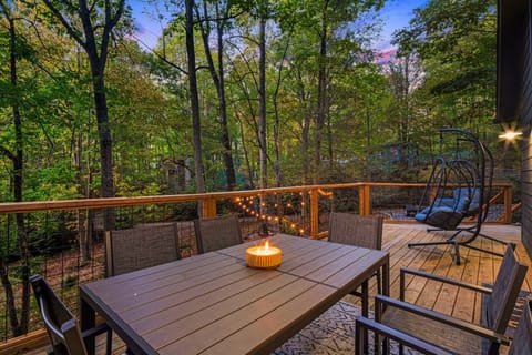 Dine with a view! Enjoy the large deck for all your outdoor activities. 