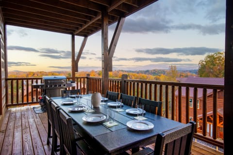 Large deck offering stunning mountain views.