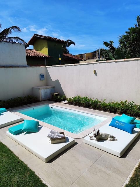 Outdoor pool, a heated pool, sun loungers