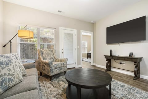 Curl up in the serene living room & stream your favorites on the smart TV