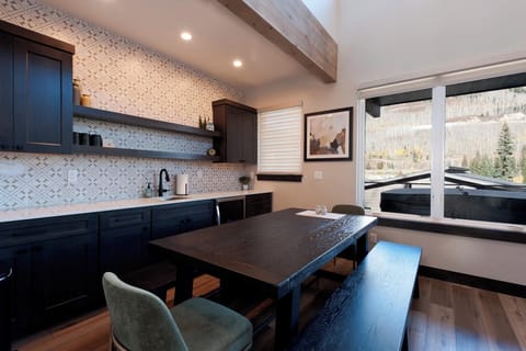 Dining Space and Bar with beverage fridge