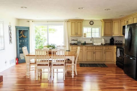 enjoy the lake view while sharing and making food.