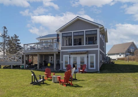Well maintained backyard for relaxing and enjoying the ocean breeze.