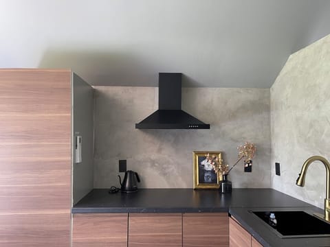 Romantic Cabin, 1 Queen Bed with Sofa bed | Private kitchen | Fridge, stovetop, cookware/dishes/utensils