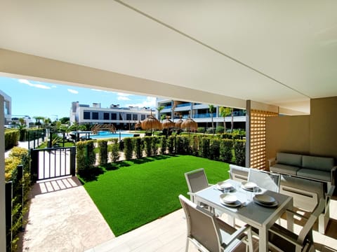 Modern 2 bed ground floor apartment at Santa Rosalia Lake Resort. Enjoy luxury amenities, lake views, and a relaxing stay in a vibrant holiday destination.