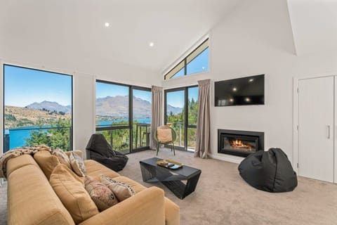 Relax on the sofa whilst watching the colours change over the mountains!
