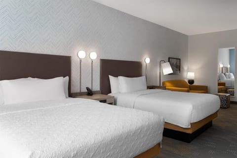 Studio Suite, 2 Queen Beds | Desk, laptop workspace, blackout drapes, iron/ironing board