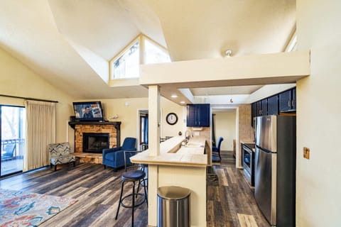 The airy, open kitchen offers ample space & all the comforts of home