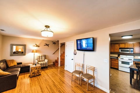 Living space with sofa sleeper, futon, and Smart TV