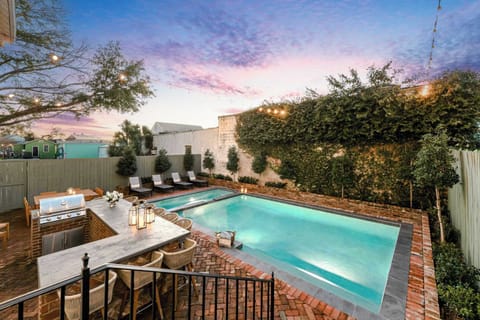 Outdoor Area | Private Heated Pool and Spa at Sunset | Private Outdoor Area