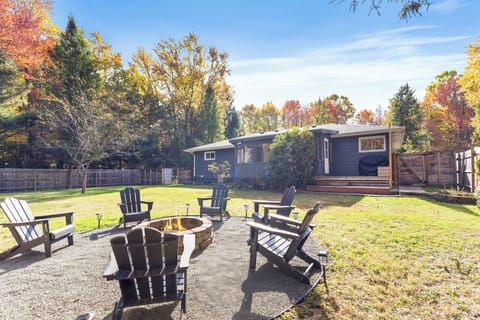 Enjoy time at the wood-burning fire pit!