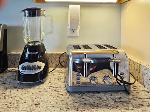 There is a blender, toaster, crock pot, waffle maker and more!