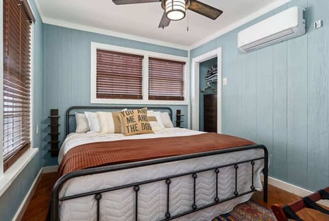 Rest easy in this comfortable king sized bed after a full day of lake adventures.