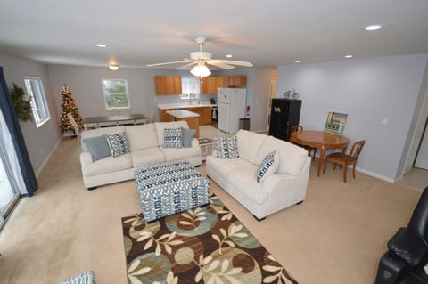 Lots of seating in the living room. Smart TV & High Speed Internet.