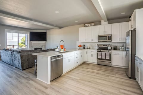 View of kitchen and living area. This is a 2185sf townhome. Lots of room for all