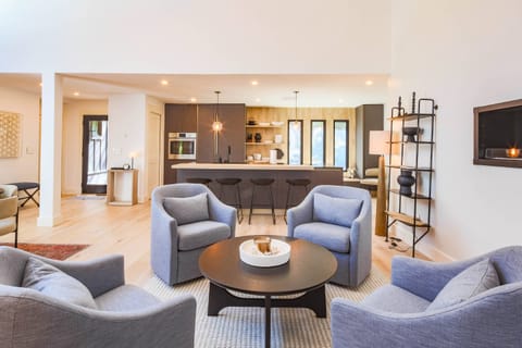 The home's open floor plan concept makes it easy to interact with your guests.