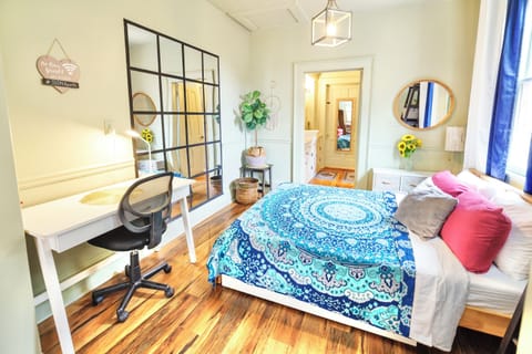 Cozy Bedroom with Dedicated Workspace for Remote Workers