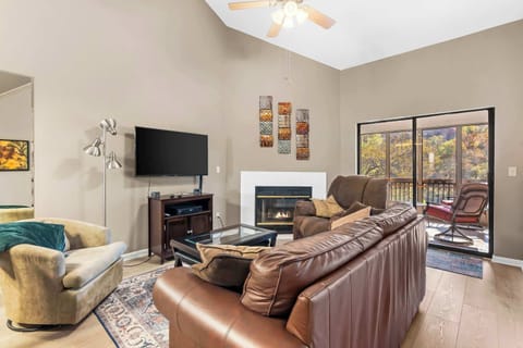 Curl up in the cozy living room & stream your favorites on the smart TV
