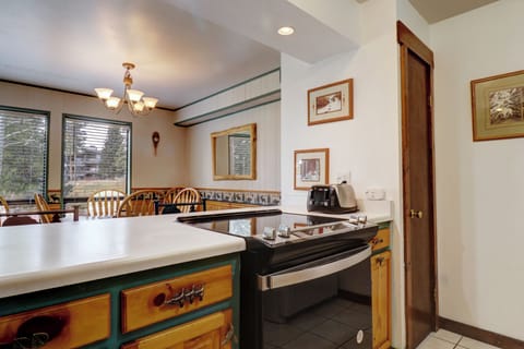 Kitchen area looking out to dining room