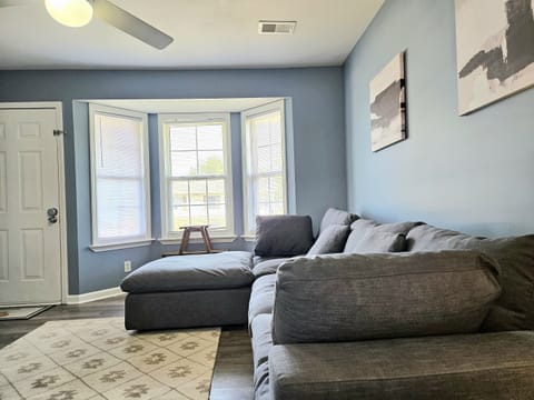 Cuddle up or sprawl out. Lose yourself in this ultra comfortable living room with high speed internet, extra blankets and plenty of natural light. We are the areas leading short term rental for transient workers, families and groups of all sizes.