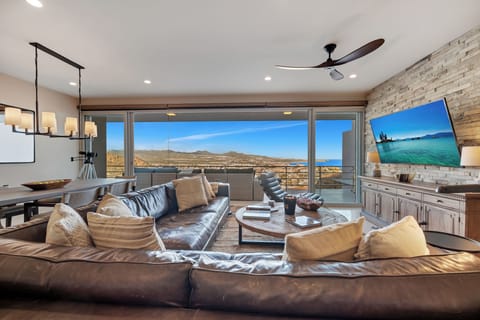 Living room furnished with Restoration Hardware furniture