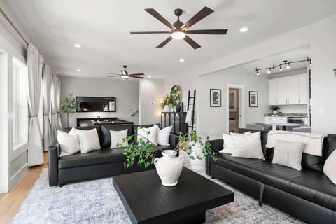 Enjoy the entertainment space in our modern downstairs living room.