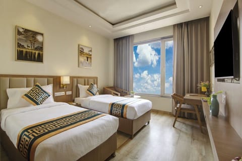 Deluxe Double Room, City View | Premium bedding, laptop workspace, iron/ironing board, free WiFi