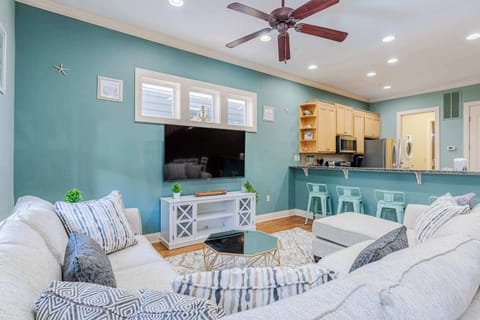 Open living room and kitchen