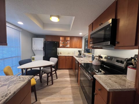 Renovated kitchen 1/2025. 
New stove, microwave, dishwasher, farmer’s sink.