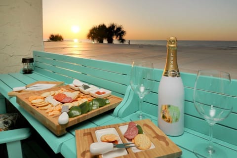 Balcony and breakfast bar overlooking the ocean.