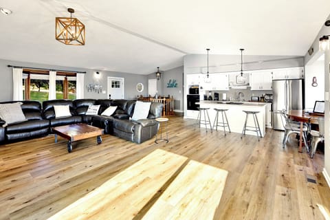 Spacious Living, Dining, and Kitchen