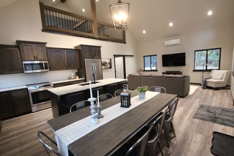 Large great room perfect for gathering, eating, and hanging out.