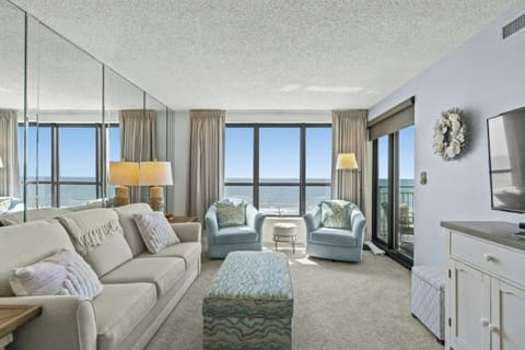 The ocean front living room is fabulous for movie night with the family.