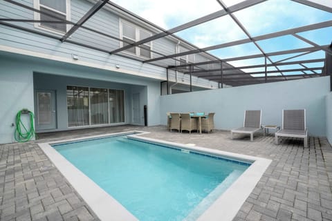Private screened pool with covered lanai