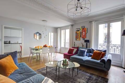 The open-plan living and dining area