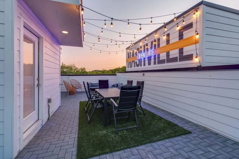 4th floor. Sunset on the rooftop.