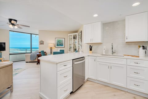 Kitchen overlooking the ocean