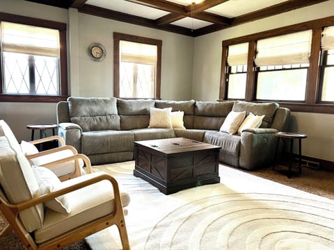 Spacious Family Room with 58" TV with loads of channels, Youtube TV, and more!