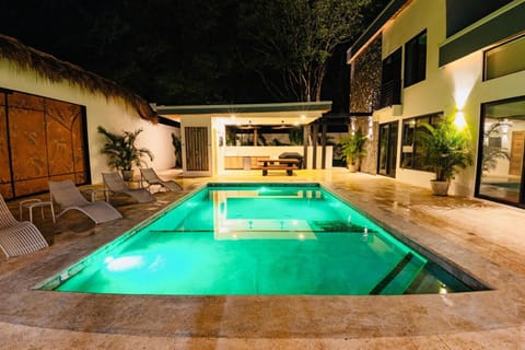 Large pool with deep section and kids section. Enjoy night swimming as well! 