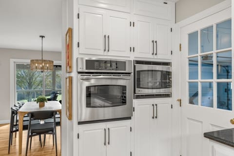 Oven at a comfortable height.