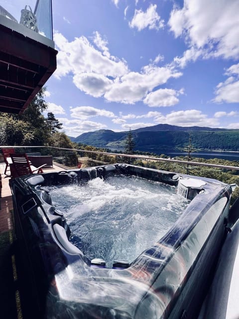Hot tub and view from back terrace