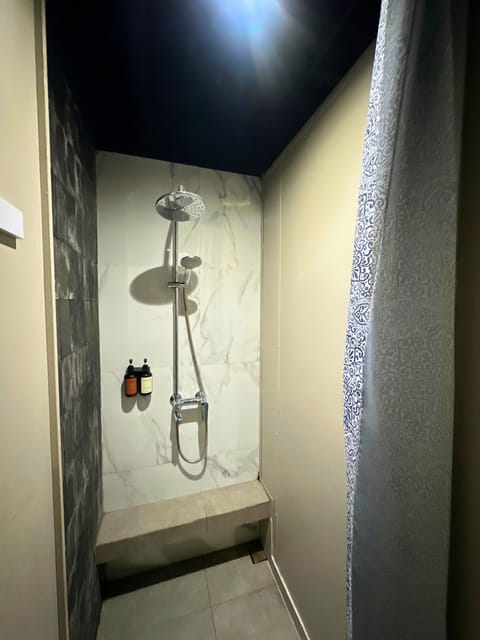 Shower, free toiletries, hair dryer, bidet