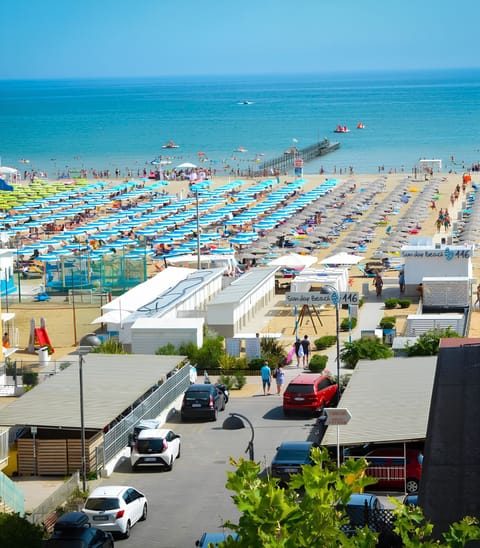 Beach nearby, sun loungers, beach umbrellas