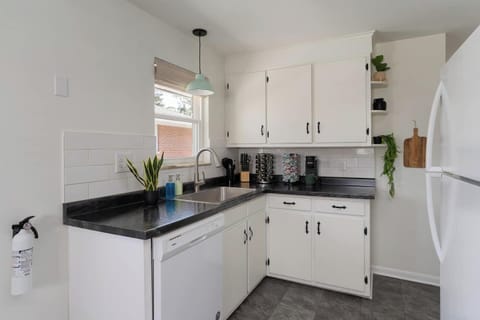 Our fully stocked and highly functional kitchen. We've got you covered for all your basic cooking and baking supplies.