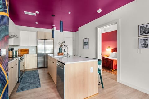 From chopping to chatting, this open kitchen aisle is the heart of the space.