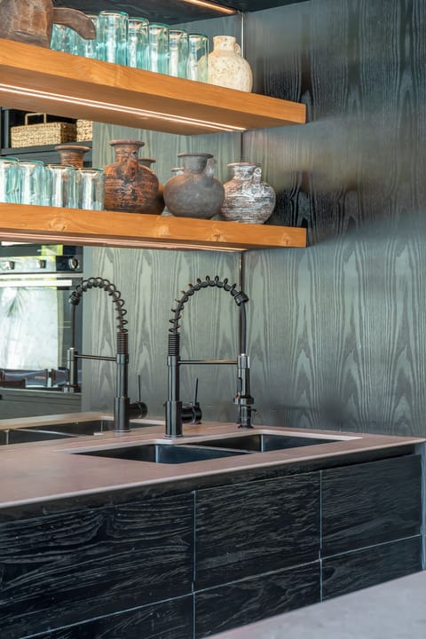 Deluxe Villa | Private kitchen | Fridge, stovetop, cookware/dishes/utensils