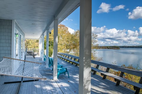 Expansive deck overlooking the water