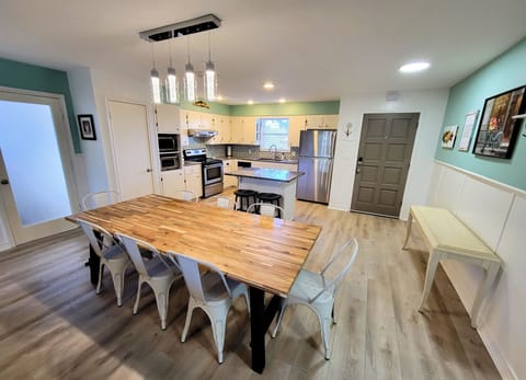 Open kitchen/dining/living room space is great for entertaining.